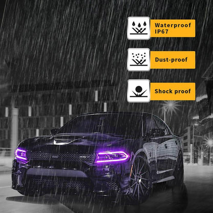 LED bloc optique avant RGB Style projecteur double faisceau noir pour 2015–2023 Dodge Charger 7th Gen (LD) – vue 5