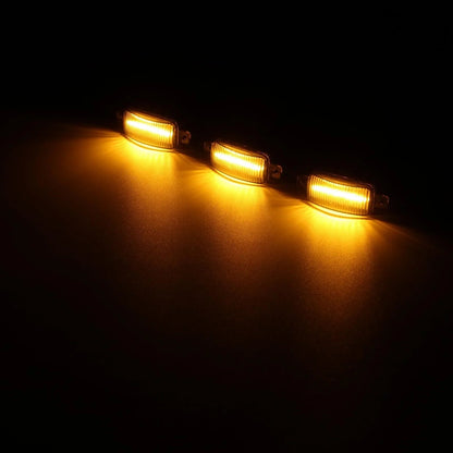Lot de 3 LED avant feux de calandre style Raptor orange éclairage universel automobile Modification (orange shell/ boîtier
