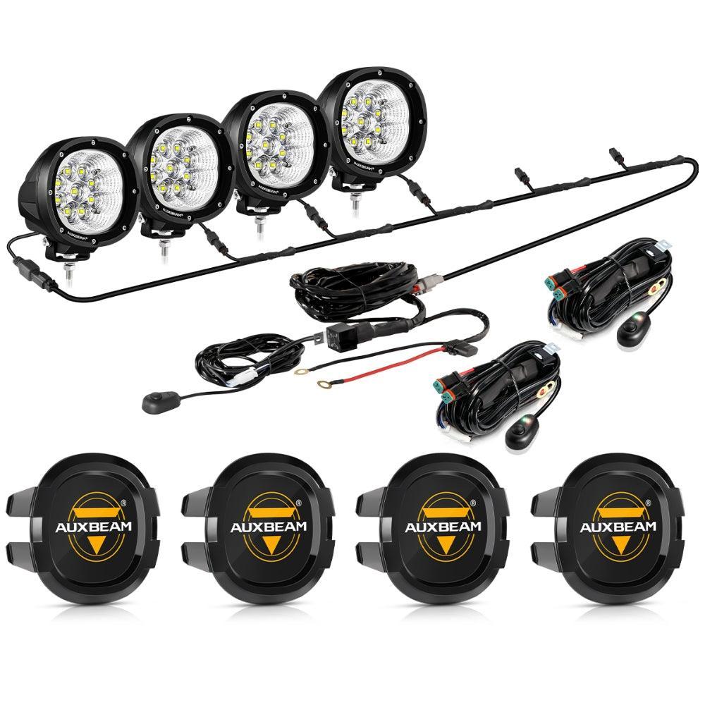 P4 série | 4 Inch 90W 9000LM Round LED Driving Lights Flood blanc Pod Lights – vue 17