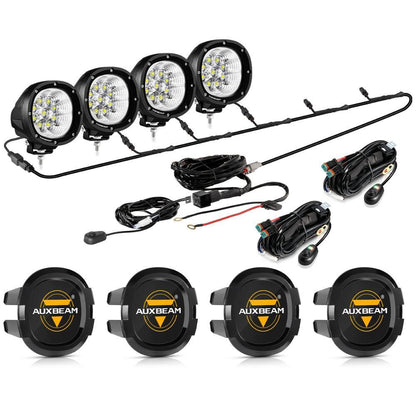 P4 série | 4″ 90 W 9 000 lm rond LED feux longue portée Flood blanc projecteurs LED compacts – vue 17 – NOVADOMIO