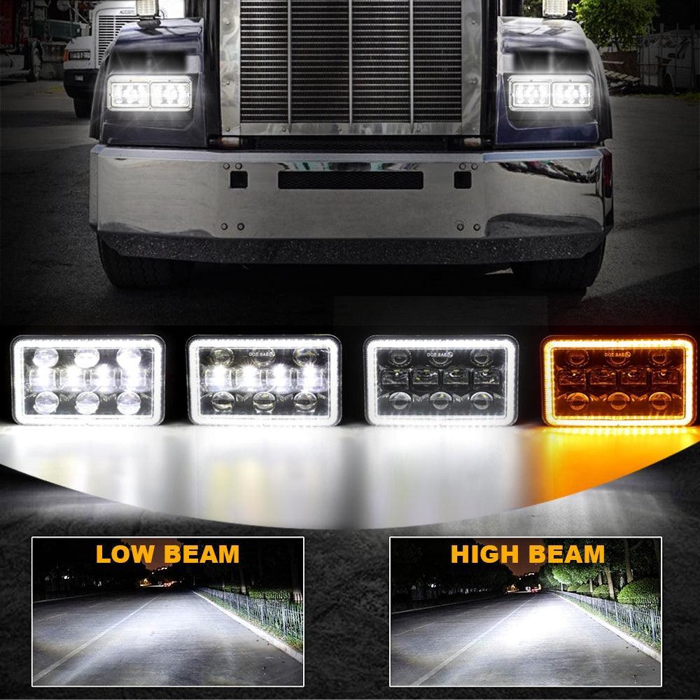 (2PCS/SET) 4x6 inch Sealed Beam LED Headlight avec Hi/Low Beam DRL clignotant Light – vue 2