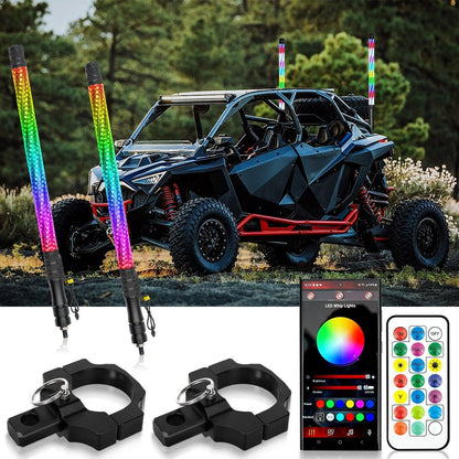 New LED RGB fouets LED avec clignotant & feu stop, Bluetooth APP/ télécommande – vue 18 – NOVADOMIO