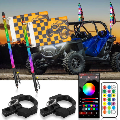 New LED RGB fouets LED avec clignotant & feu stop, Bluetooth APP/ télécommande – vue 16 – NOVADOMIO