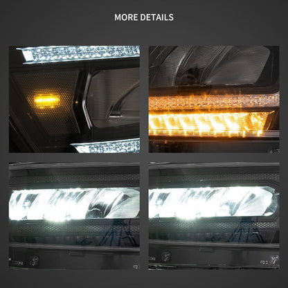 LED bloc optique avant Reflection Bowl chromé pour 2019–2023 Dodge Ram 1500 5th Gen (DT) – vue 5 – NOVADOMIO