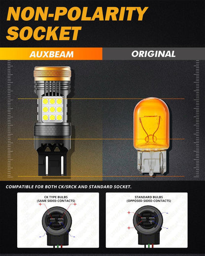 T20 7443 7440 Ampoules LED pour recul, clignotants, stop et feux arrière 56 W 600% haute luminosité sans erreur CAN-bus 6 500