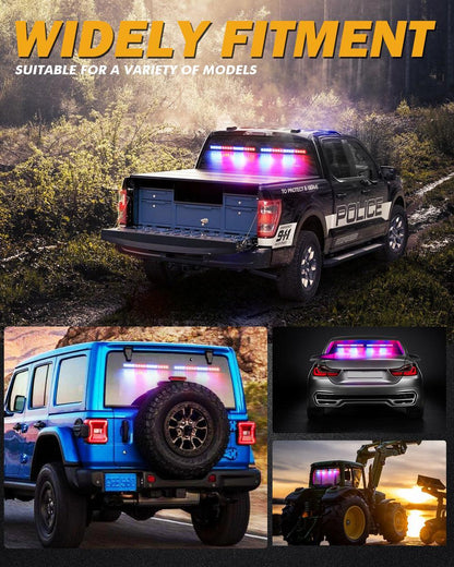 17″ Dual LED Directional Emergency Traffic Advisor Barres lumineuses 20 clignotant motifs avec Suction Cup Mount pour