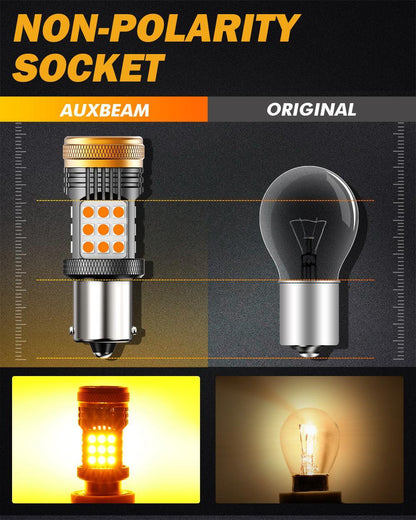1156 BA15S Ampoules LED pour clignotants avant/arrière et feux latéraux 56 W 600% haute luminosité sans erreur CAN-bus 3 000