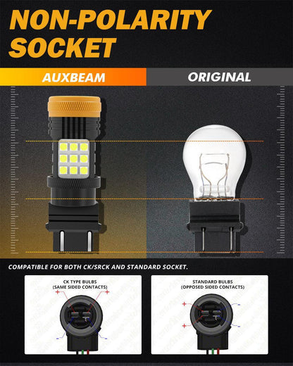 3157 7443 1157 1156 BAU15S blanc orange rouge LED clignotant DRL Brake Tail Reversing ampoules LED 56 W 600% haute luminosité