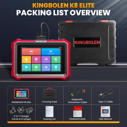 Valise diagnostic KINGBOLEN K8 Elite – 34+ services et mises à jour à vie – vue 6 – NOVADOMIO