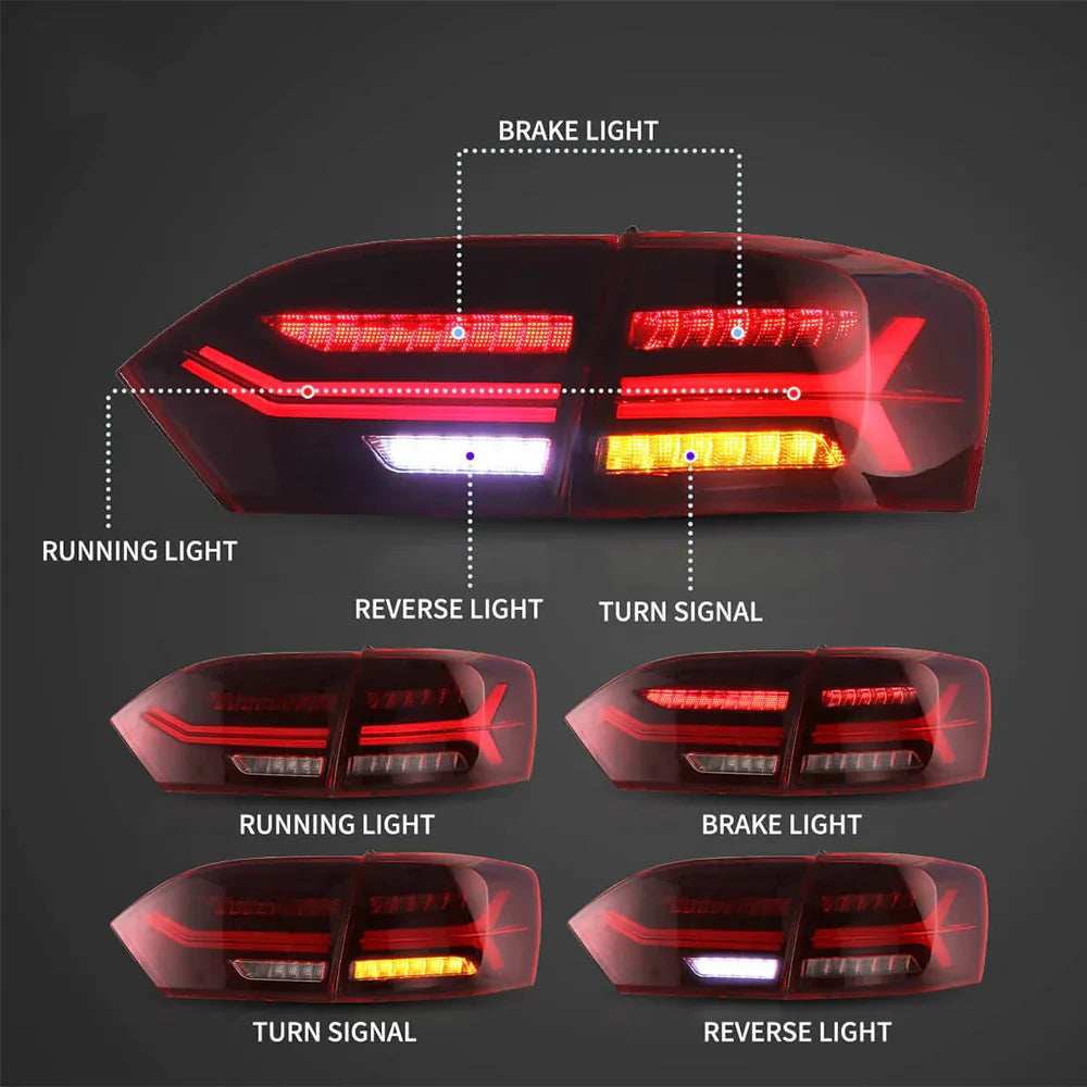 LED bloc de feux arrière avec Full LED Sequential clignotant pour 2011-2014 Volkswagen Jetta/Sagitar 6th Gen (A6) – vue 7