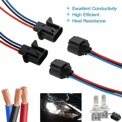 H13 LED phare Socket Male & Female Adapter faisceau électrique Connector pour phare/antibrouillard lot de 2 – vue 5