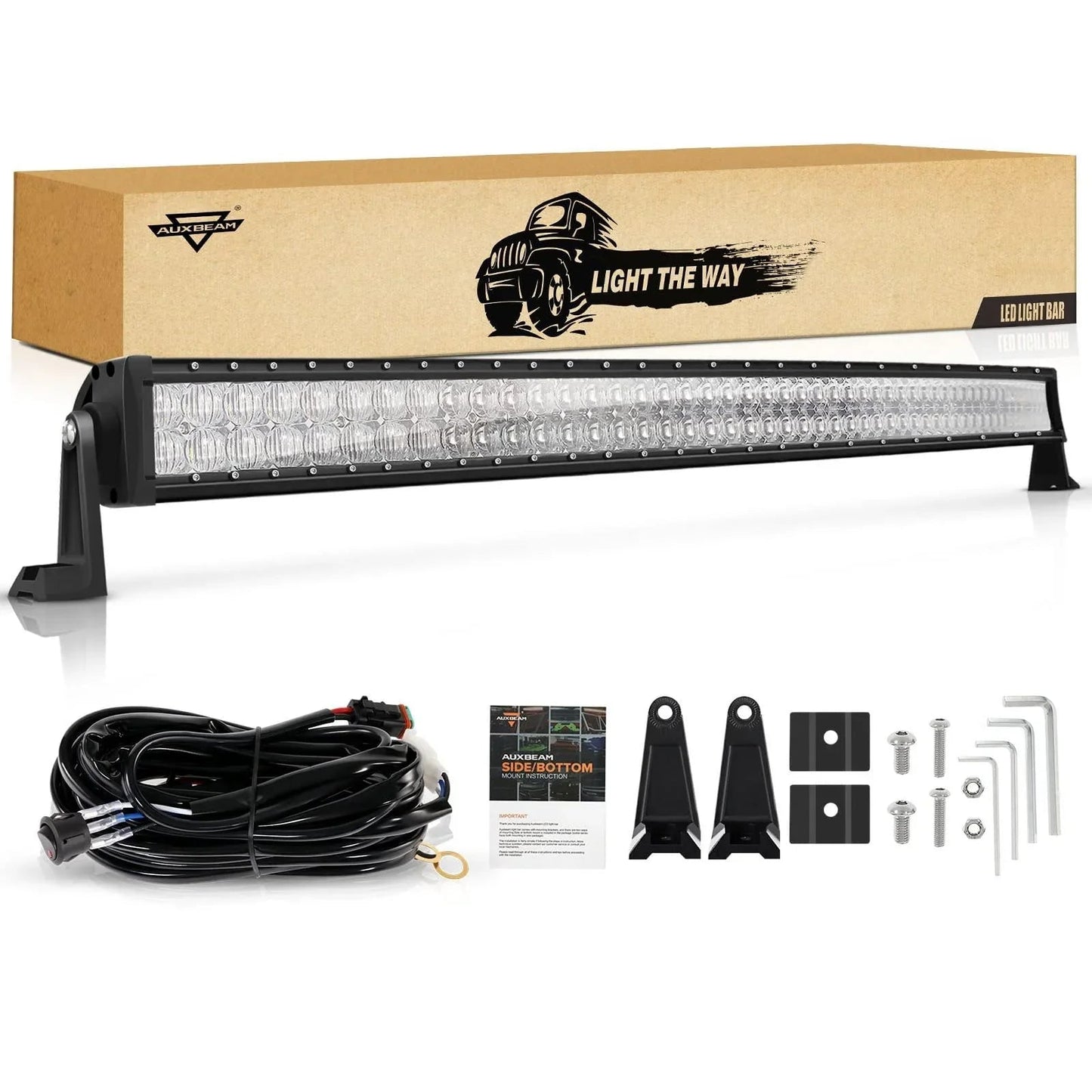 5D série 50 Inch faisceau combiné Dual Row Curved Off Road Barres LED
