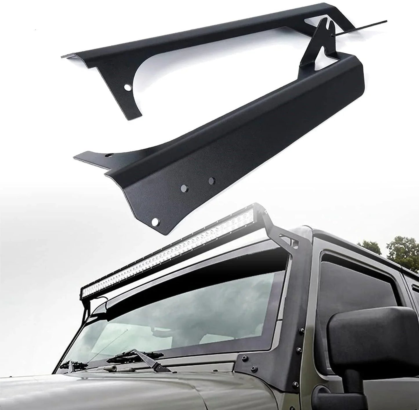 52" Straight Barres lumineuses Windshield Mounting Brackets pour 1997-2006 Jeep Wrangler TJ