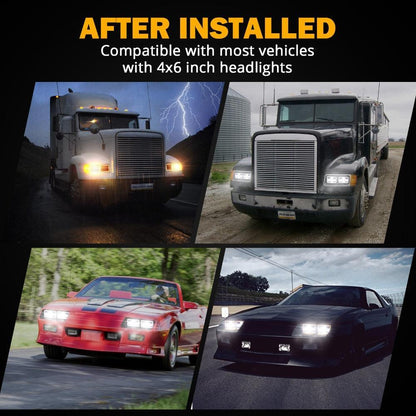 4×6 phares LED Hi/Lo optique scellée avec DRL&clignotant homologation DOT pour Peterbil Kenworth Freightline – vue 8