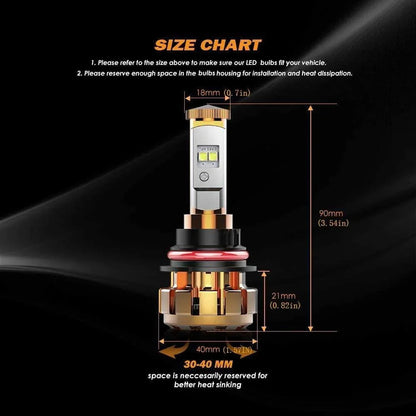 Lot de 2 9007 Ampoules LED F-16 série 12 000 lm 60 W 6 000 K lumière blanche – vue 2 – NOVADOMIO