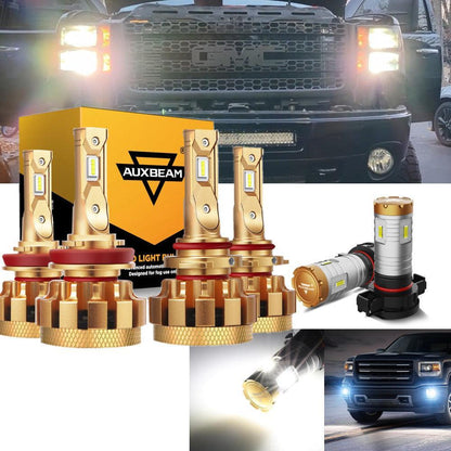 Kit d’ampoules LED feux de route/croisement F-16 Plus série CAN-bus intégré 14 000 lm pour GMC Sierra 2500 HD 2007–2014 – vue