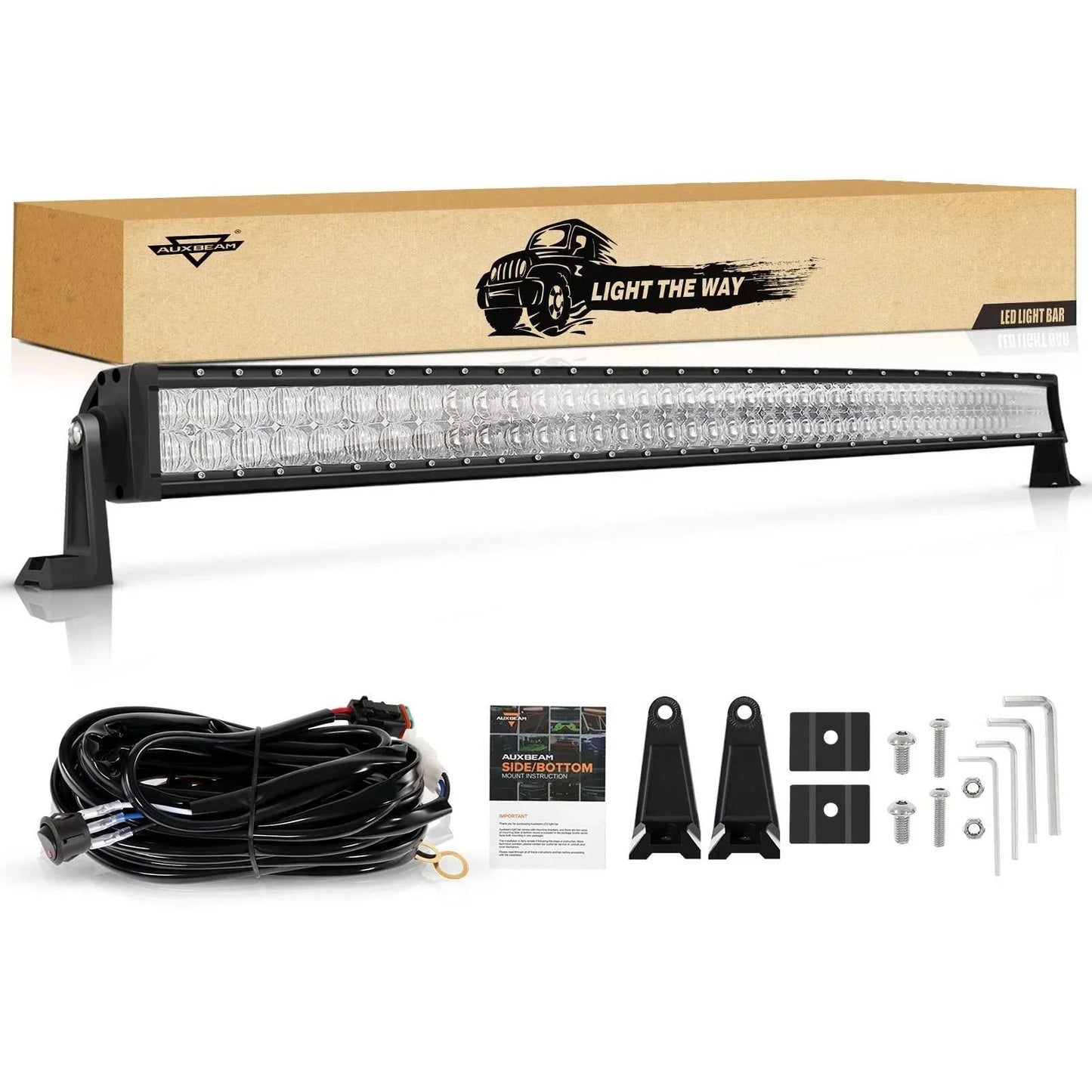 5D série 52 Inch faisceau combiné Dual Row Curved Off Road Barres LED
