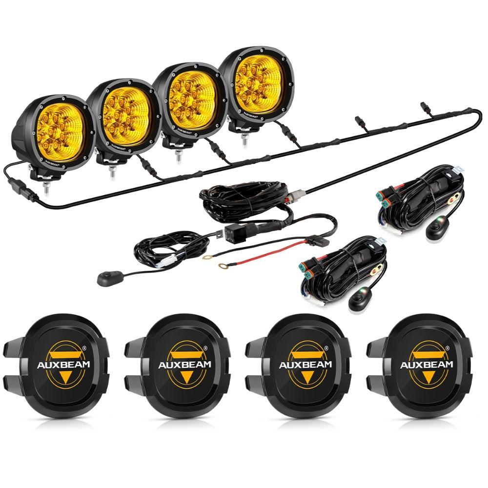 P4 série | 4 Inch 90W 9000LM Round LED Driving Lights Flood orange Pod Lights – vue 18