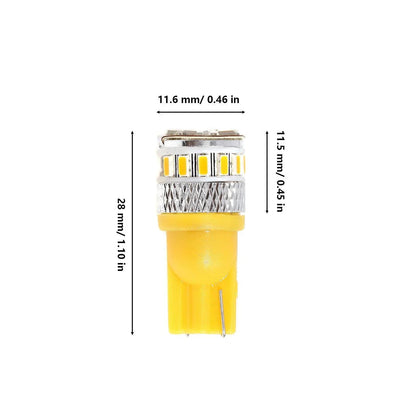 168 2825W5W T10 Ampoules LED pour plaque, feux latéraux et intérieur 4 W 300% haute luminosité sans erreur CAN-bus 3 500 K