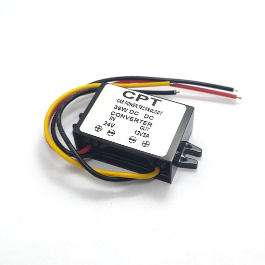 Adaptateur d'alimentation abaisseur 36 W, convertisseur de puissance de voiture DC24 V à DC12V3 A – vue principale