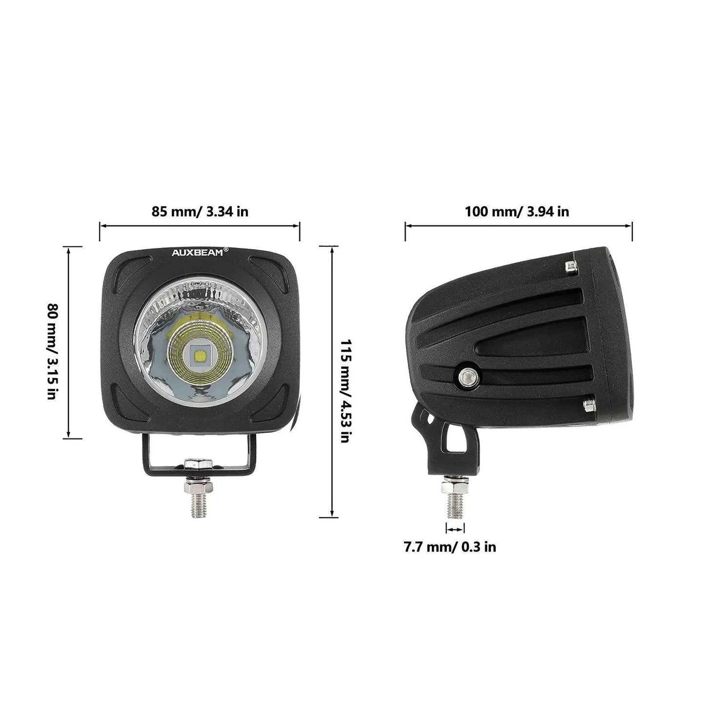 3.5 Inch 50W Round/Square LED Driving Lights Combo blanc/Yellow avec wiring harness pour 2000 FORD F250 – vue 13