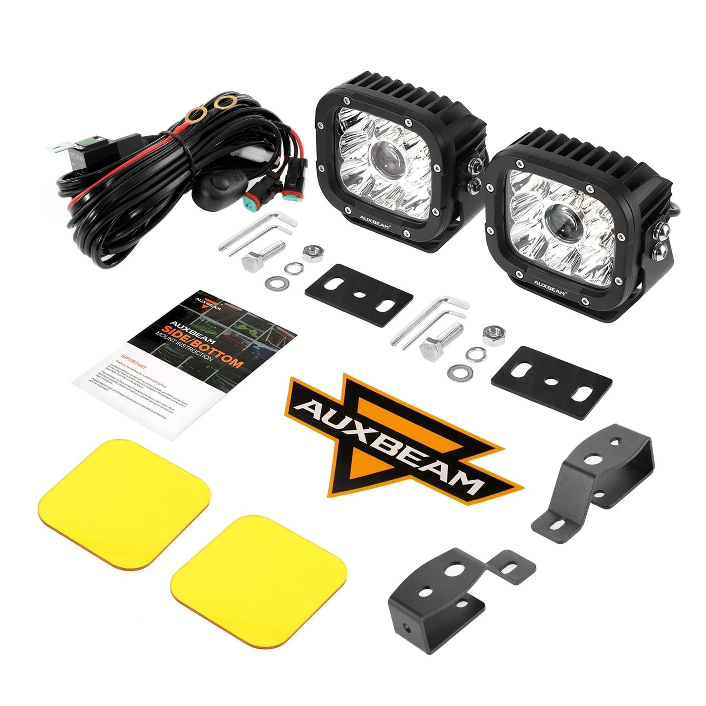 5 Inch 110W blanc/orange LED Driving Lights Pods Light avec A-Pillar Mounting Bracket pour Ford Bronco 2/4 Door 2021 2022 –…