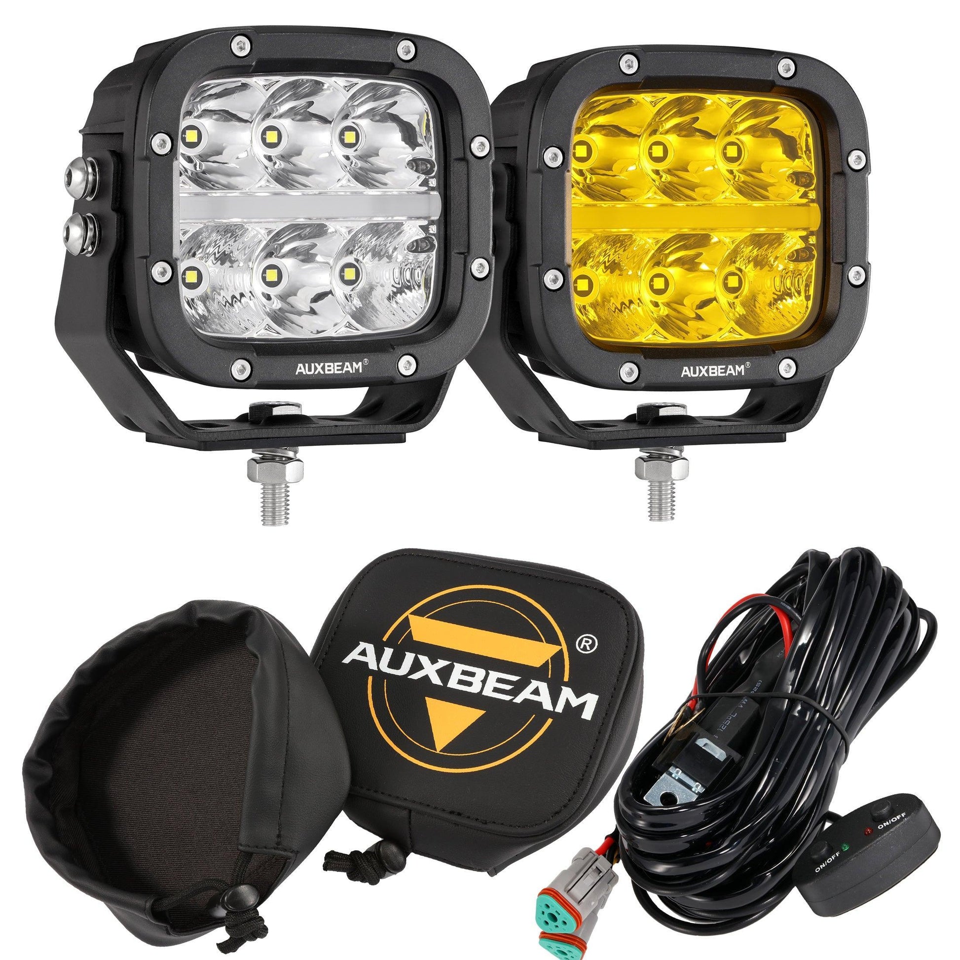 XP-ULTRA série 5 Inch 132W 15600LM blanc/orange LED Pods Driving Light avec orange DRL – vue 35