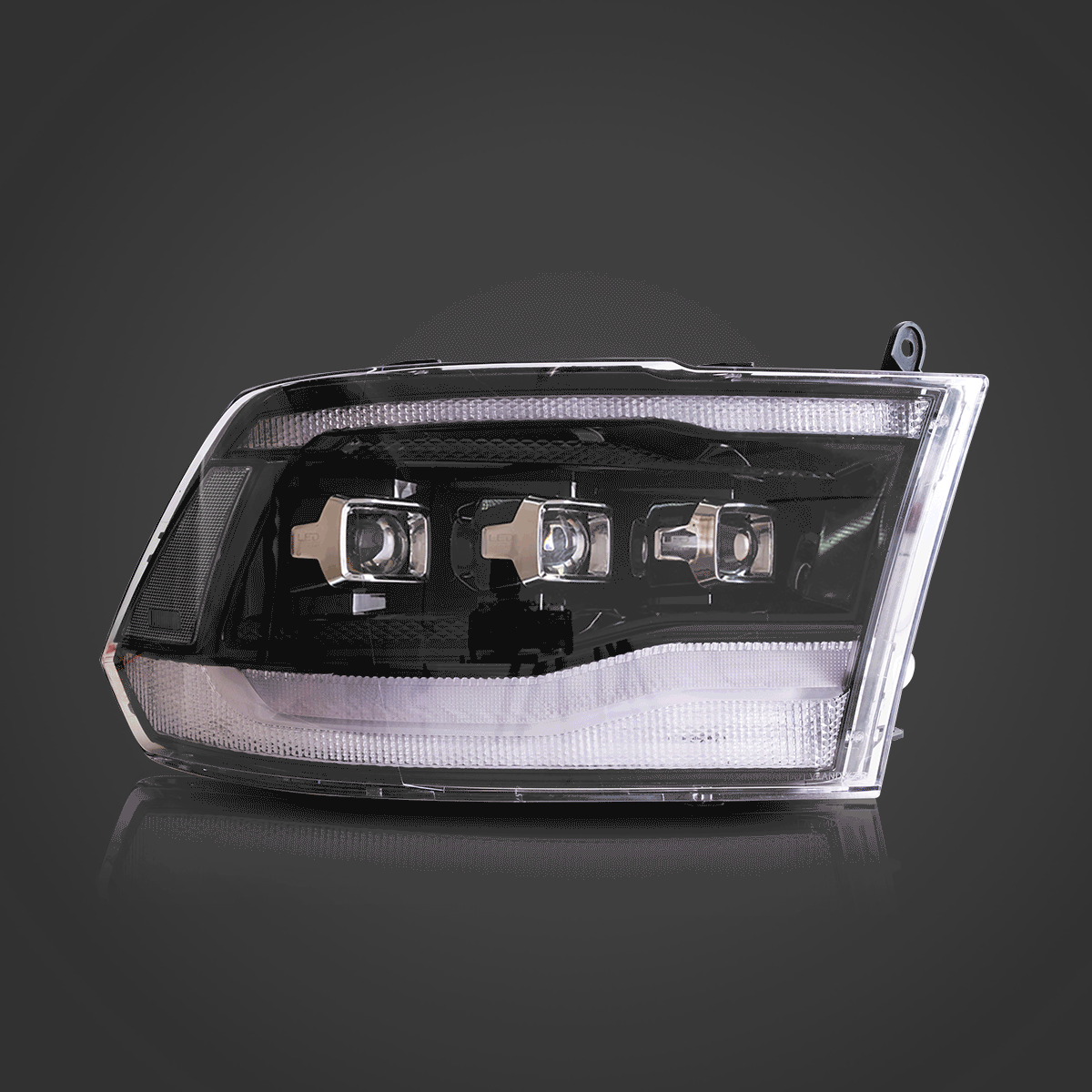 LED bloc optique avant Matrix Projector noir pour 2009-2018 Dodge Ram 4th Gen 1500 2500 3500 – vue 2