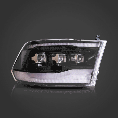 LED bloc optique avant Matrix Projector noir pour 2009–2018 Dodge Ram 4th Gen 1500 2500 3500 – vue 2 – NOVADOMIO