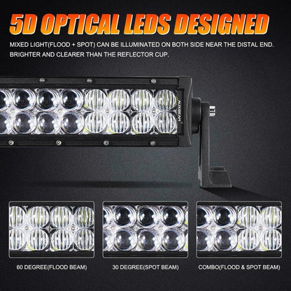 52″ 5D série droit Barres LED & automobile Roof pare-brise Barres LED support de montage pour Ford Bronco 2/4 portes 2021