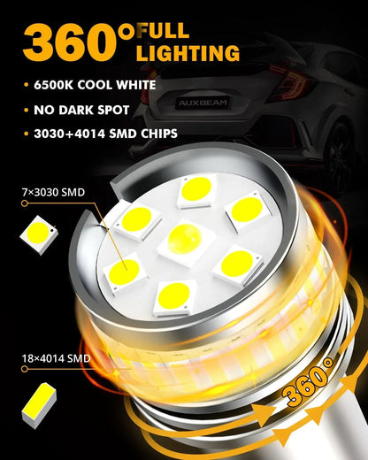1157 BAY15D Ampoules LED pour recul, clignotants, stop et feux arrière 11W 4000LM 6500K blanc B1 série – 2 ampoules – vue 6