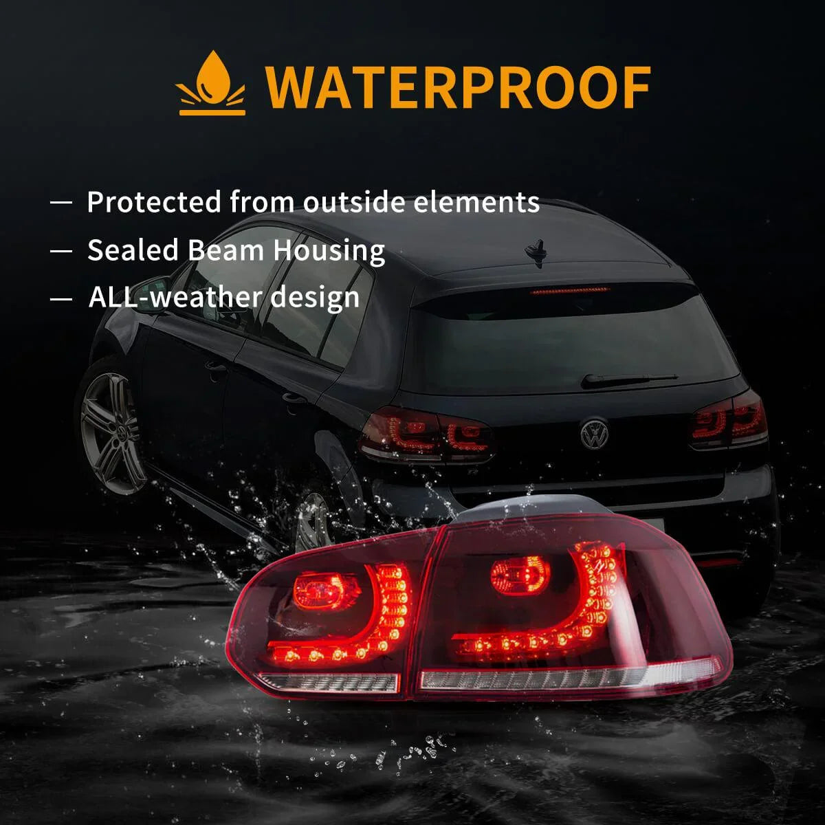 LED bloc de feux arrière avec orange Sequential clignotant pour 2008-2014 VW Golf 6th Gen Mk6 Hetchback – vue 12