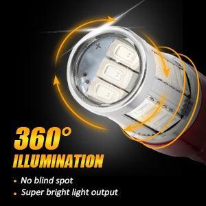 T20 7443 7440 LED stop/arrière Light 20W 4000LM rouge 33LED série – 2 ampoules – vue 8 – NOVADOMIO