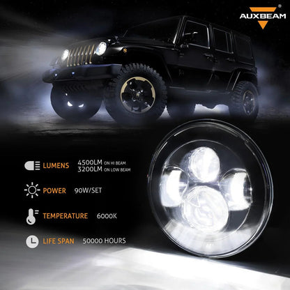 7″ LED phare de remplacement & LED Smoke feu arrière Brake Reverse clignotant Lamp pour Jeep Wrangler JK – vue 4 – NOVADOMIO