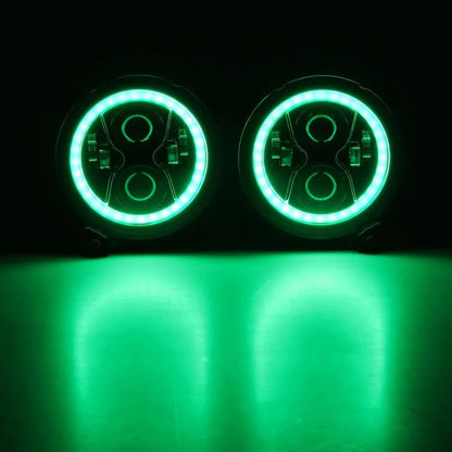 Upgraded 9″ rond LED phare avec RGB anneau Halo pour Jeep Wrangler JL – vue 10 – NOVADOMIO
