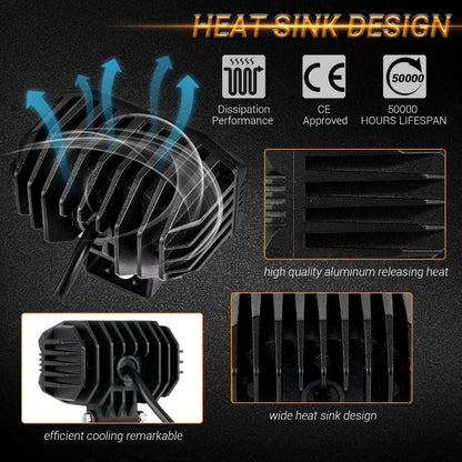 4″ 30 W Corrugated Lens faisceau large projecteurs LED compacts avec montant A support de montage pour Ford Bronco 2/4 portes