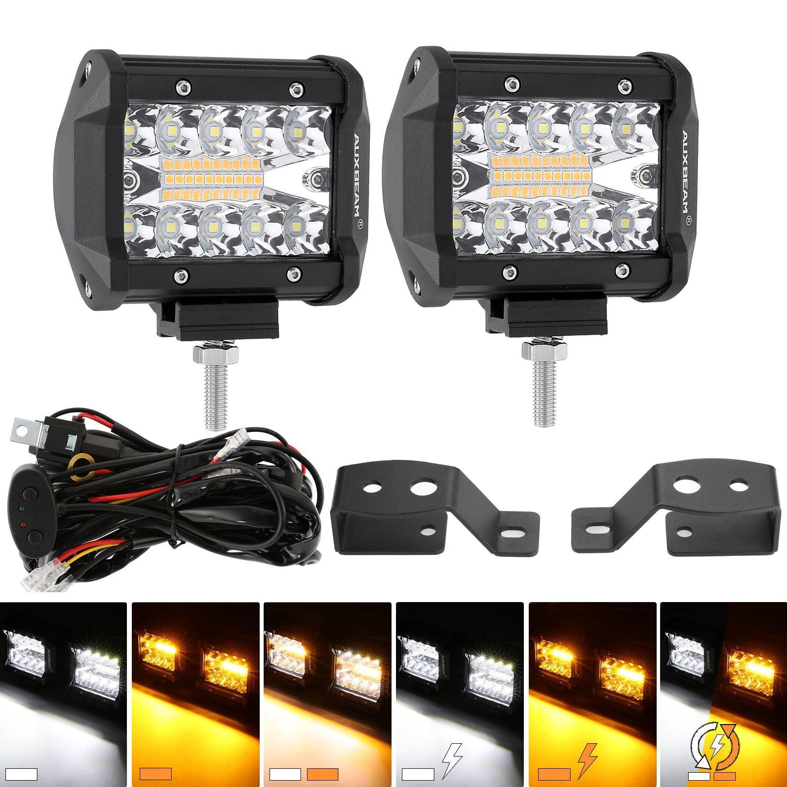 4 Inch 6 Modes blanc&orange LED Working Light LED Pods avec A-Pillar Mounting Bracket pour Ford Bronco 2/4 Door 2021 2022 –…