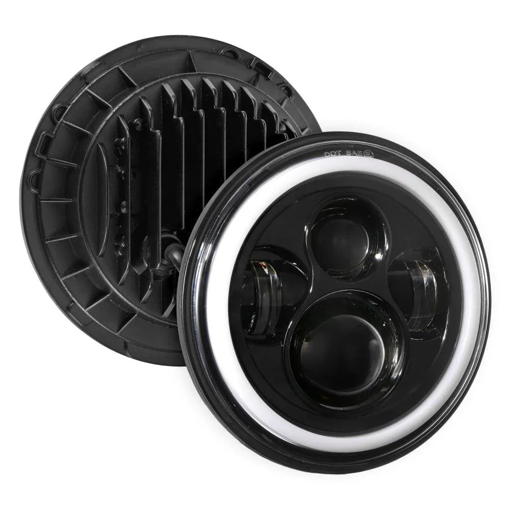 Upgraded 7 Inch Round LED Headlight avec RGB Halo Ring pour Jeep Wrangler JK TJ LJ – vue 11
