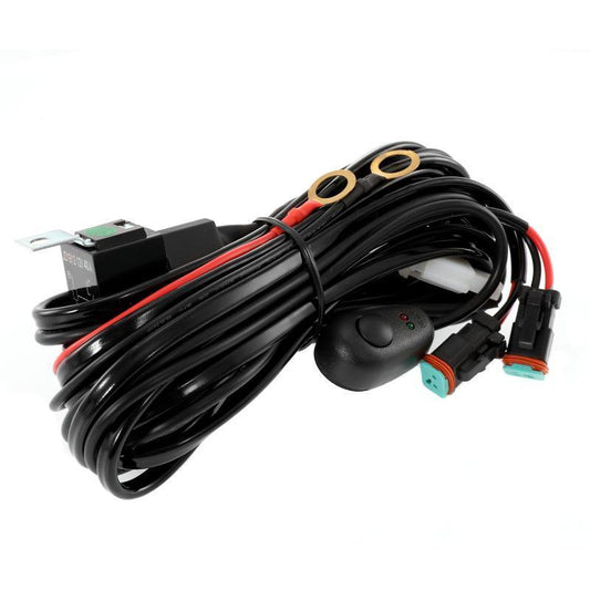 (2 Leads 16AWG) DT Connector Barres LED Wiring Harness Kit avec Fuse 12V 40A Relay ON/OFF Switch