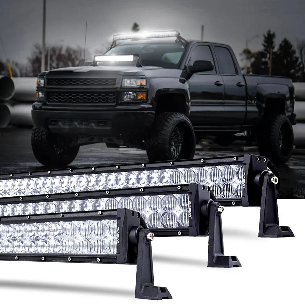 22 Inch-52 Inch 5D série Straight/Curved faisceau combiné Double Row Barres LED pour 2015 Chevy Silverado 1500 2500 3500