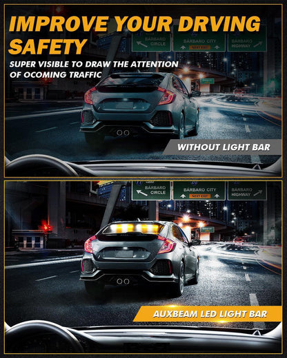 17″ Dual LED Directional Emergency Traffic Advisor Barres lumineuses 20 clignotant motifs avec Suction Cup Mount pour
