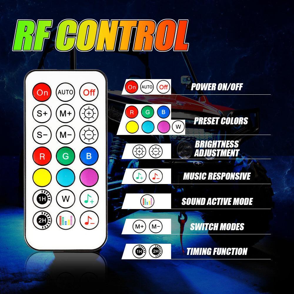 Magic Dream Color RGB Underglow Lights LED Strip Lights Kit avec Bluetooth APP & Télécommande sans fil avec Brake Light Func…