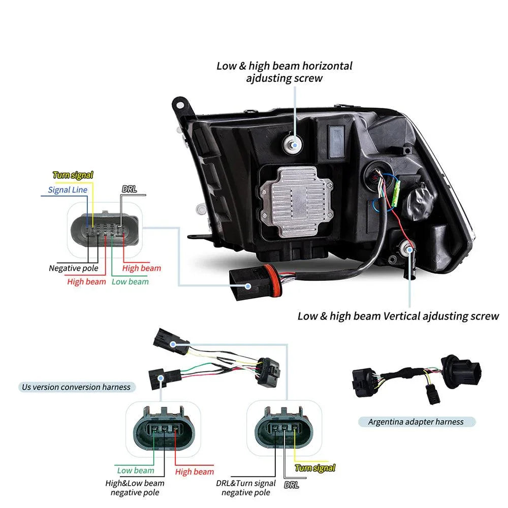 LED bloc optique avant Reflection Bowl pour 2009-2018 Dodge Ram 4th Gen 1500 2500 3500 – vue 8