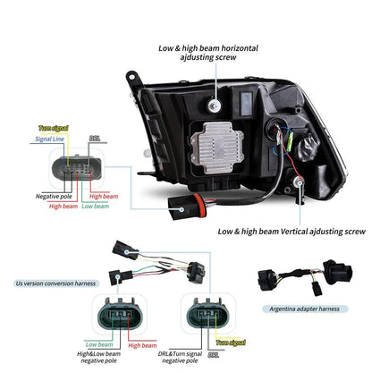 LED bloc optique avant Reflection Bowl pour 2009–2018 Dodge Ram 4th Gen 1500 2500 3500 – vue 8 – NOVADOMIO