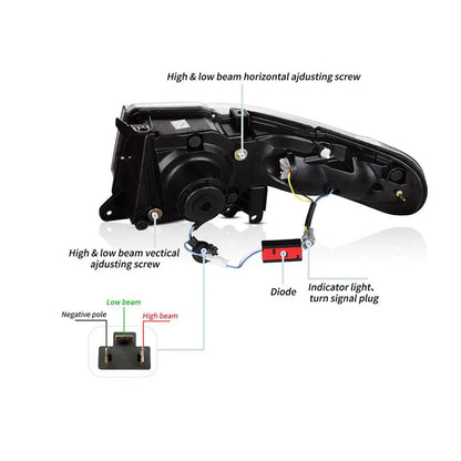 LED bloc optique avant projecteur double faisceau avec Grille pour 2007–2015 Toyota FJ Cruiser XJ10 – vue 6 – NOVADOMIO