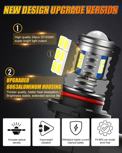 Lot de 2 Y2 série 3-Sides blanc froid/jaune LED antibrouillard/DRL – vue 6 – NOVADOMIO
