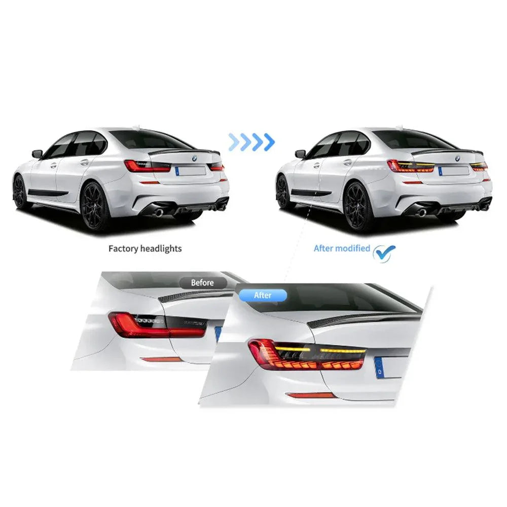 LED bloc de feux arrière Sequential clignotant avec Dynamic Welcome Light pour 2018-2022 BMW 3 série 7th Gen G20/G28/G80 – v…