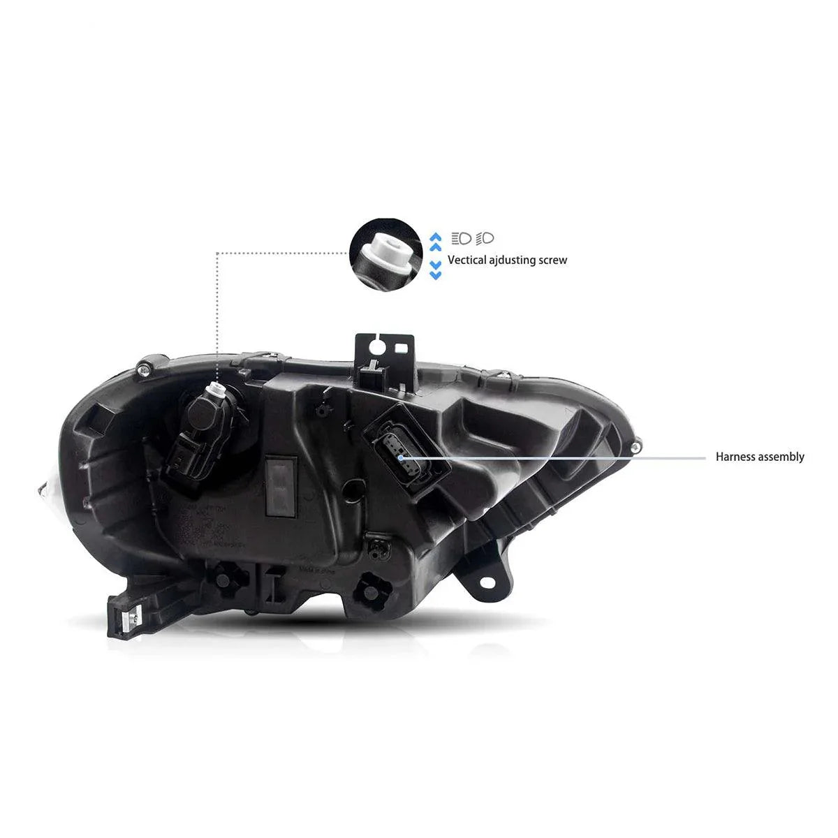 LED bloc optique avant RGB Dual Beam Projector pour 2018-up Ford Mustang 6th Gen noir – vue 5