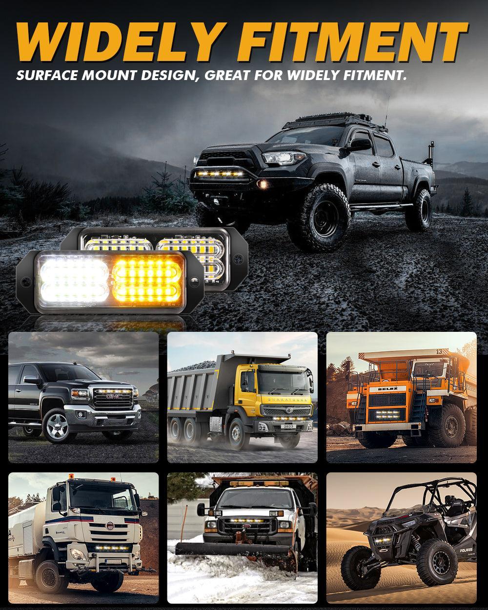 (4PSC/SET) 24LED Emergency Surface Mount Grill feu à éclats pour Trucks Vehicles ATV RV Cars Van – vue 5