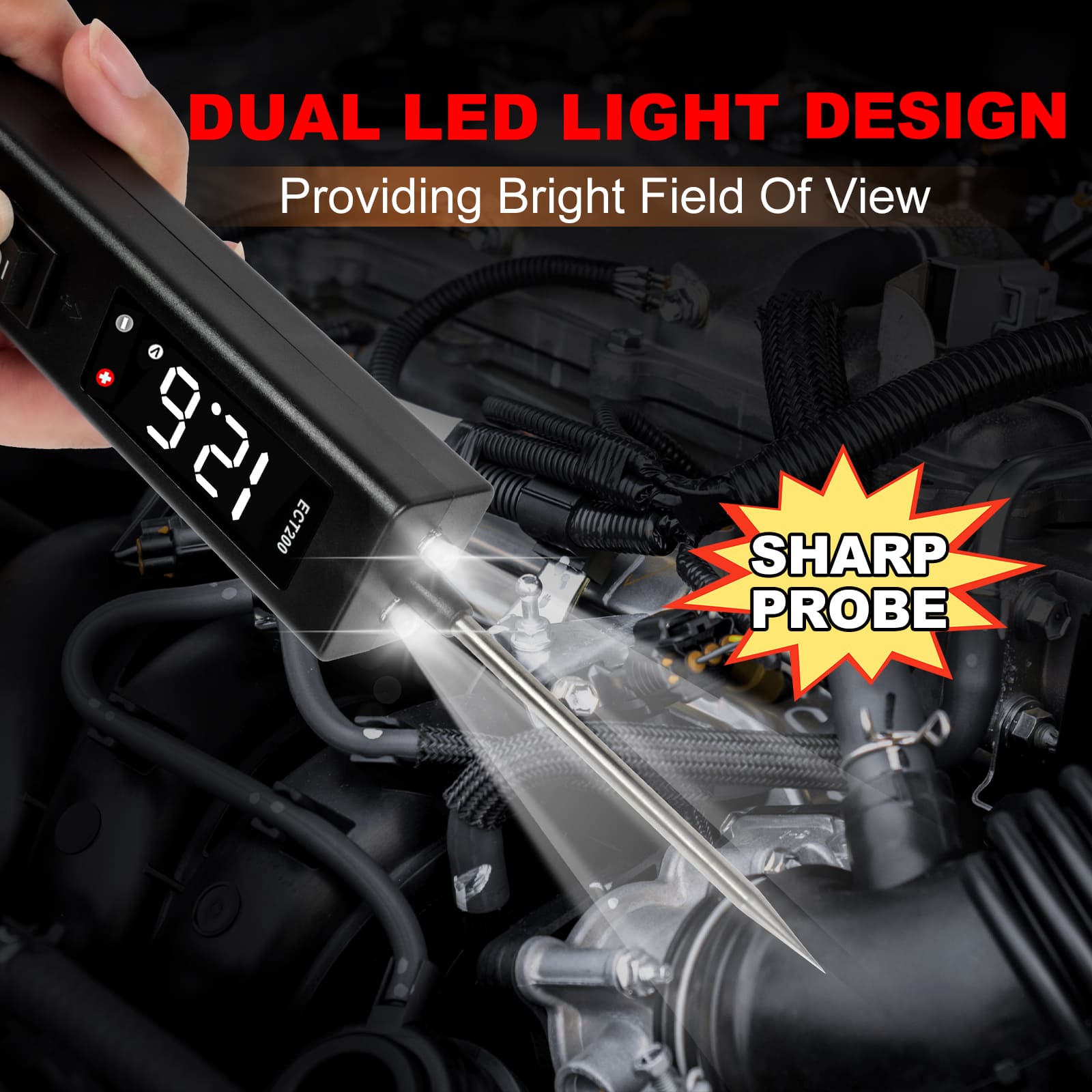 Testeur de circuit automobile KINGBOLEN ECT200 12/24 V – Écran LED – image produit 9 | NOVADOMIO